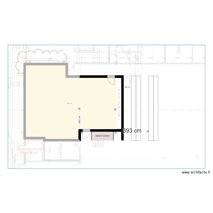 SAV. Plan de 1 pièce et 94 m2