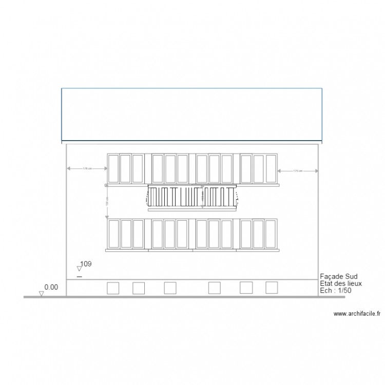 Facade EDL. Plan de 0 pièce et 0 m2