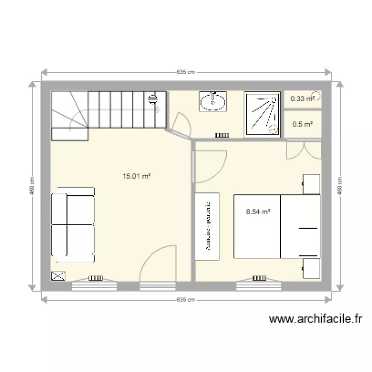 Garage Rez de chauss&eacute;e. Plan de 