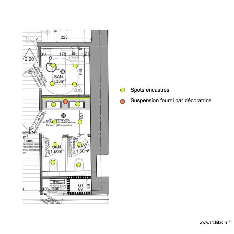 Sanitaires RDC. Plan de 0 pièce et 0 m2