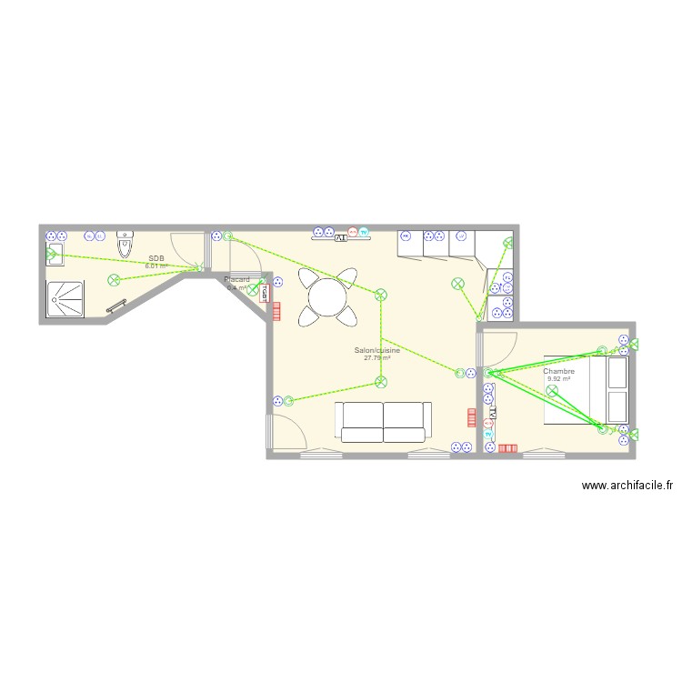 st honoré studio. Plan de 0 pièce et 0 m2