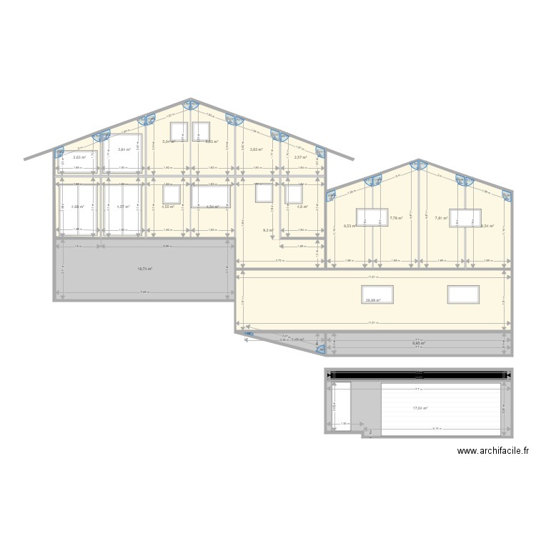 Clusaz Projet16 8X11 Avance. Plan de 124 pièces et 1138 m2