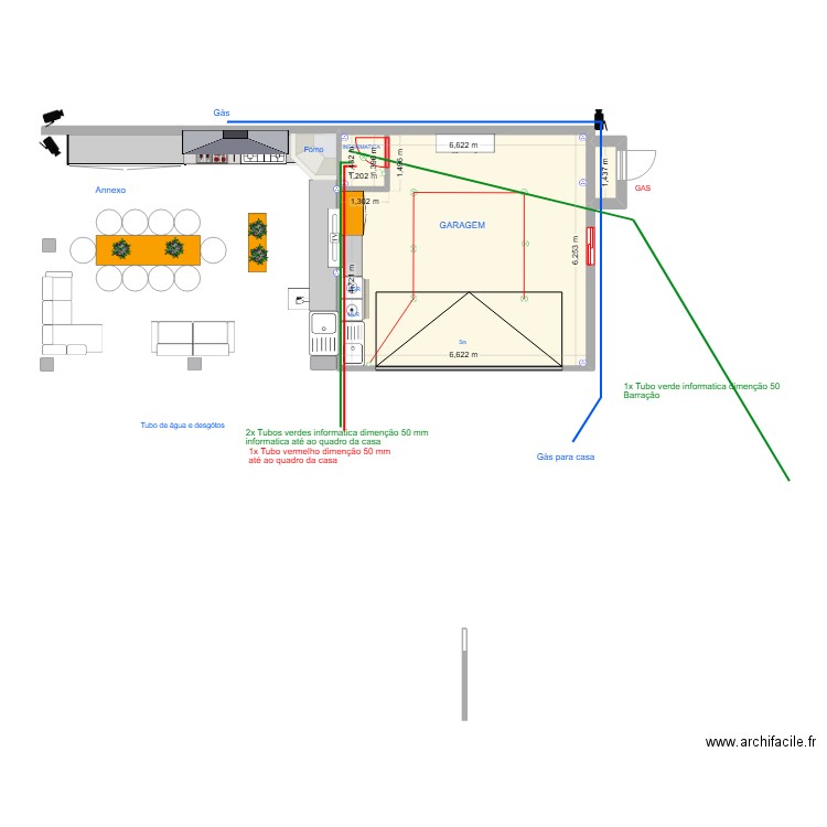 Garage. Plan de 2 pièces et 42 m2