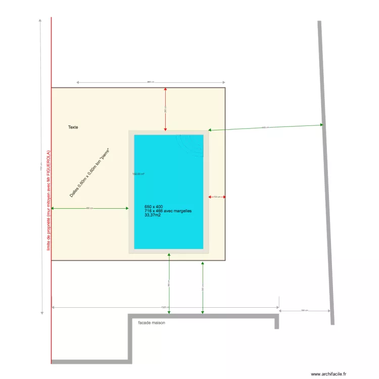 Dalle piscine sans pool 1412bis. Plan de 