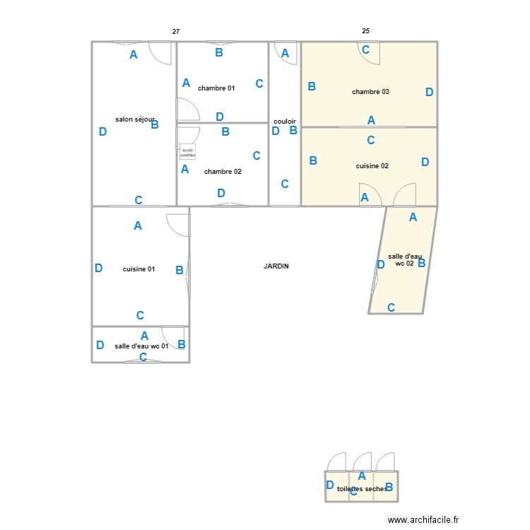 lenoir moutier PB. Plan de 12 pièces et 99 m2