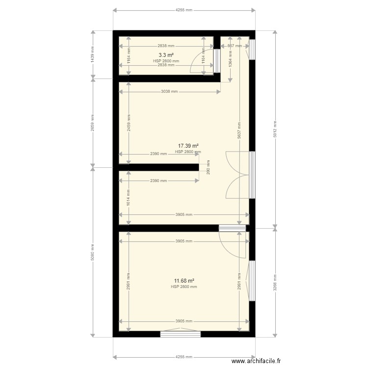 Maisonnette Orika 6 Façade coté Chambre. Plan de 0 pièce et 0 m2