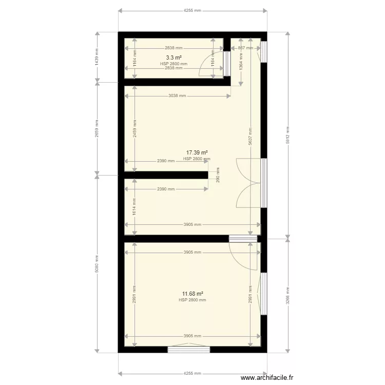 Maisonnette Orika 6 Fa&ccedil;ade cot&eacute; Chambre. Plan de 