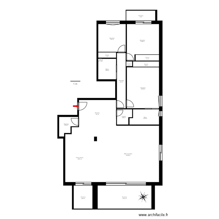 ED. LES TEULADES, BLOC V, 5-2. ESCALDES. Plan de 25 pièces et 197 m2