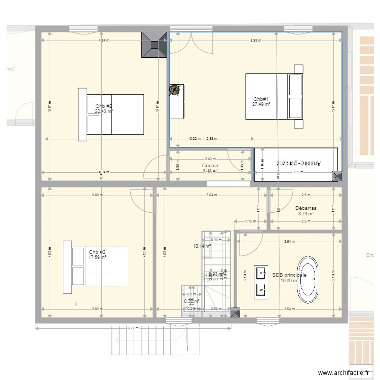 Maison Thyez CA - Chg Cuisine/Chb Amis. Plan de 17 pièces et 263 m2
