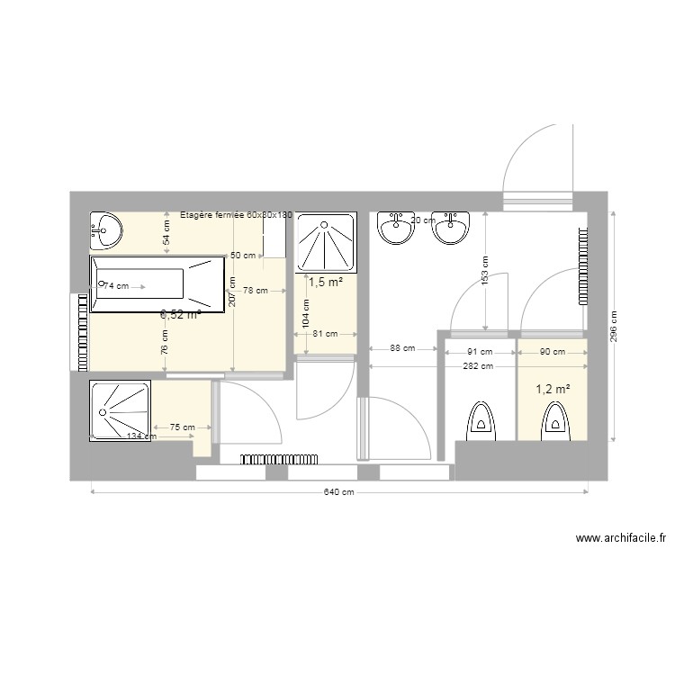 TR SDB GAUCHE PROJET 2. Plan de 0 pièce et 0 m2