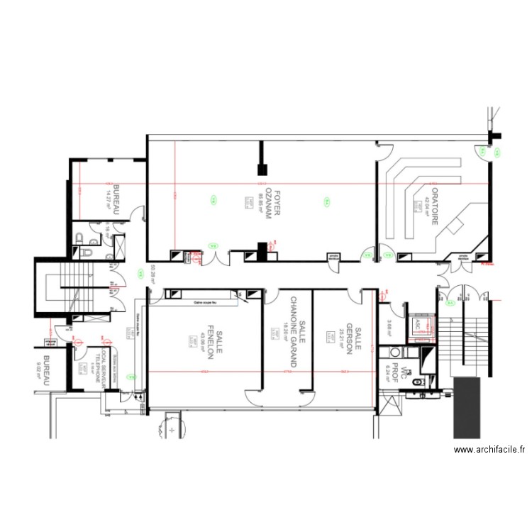 RdC Centre fond de plan. Plan de 0 pièce et 0 m2