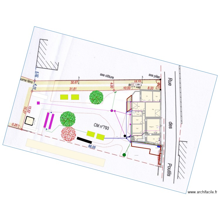 Projet ANC. Plan de 20 pièces et 239 m2