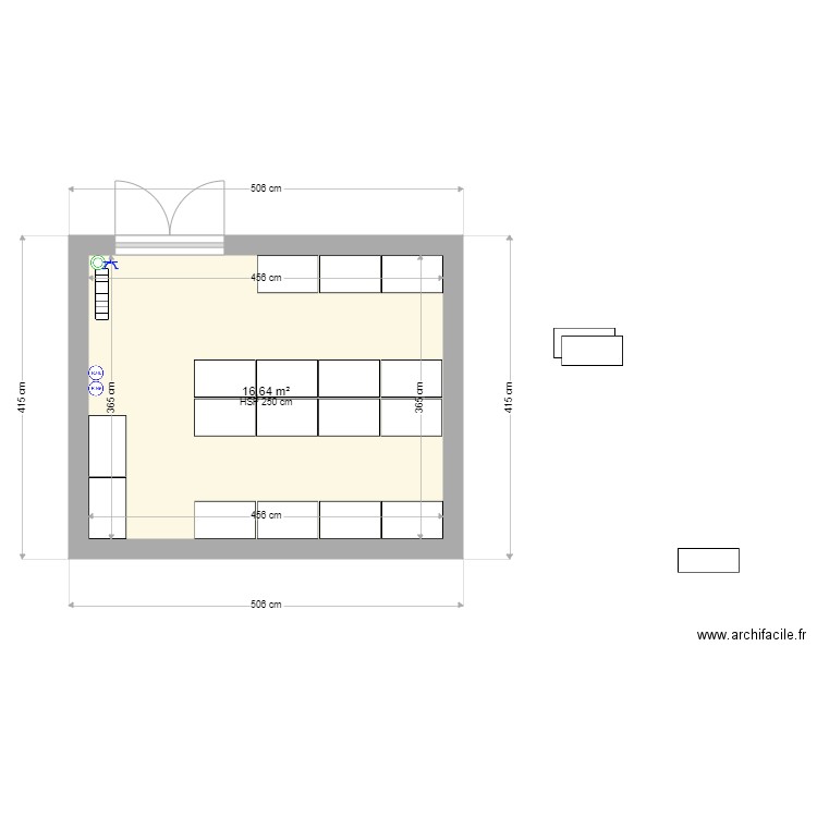 wavre local controleur 2. Plan de 1 pièce et 17 m2