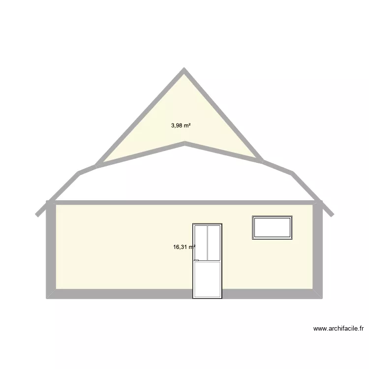 Fa&ccedil;ade ouest existant. Plan de 