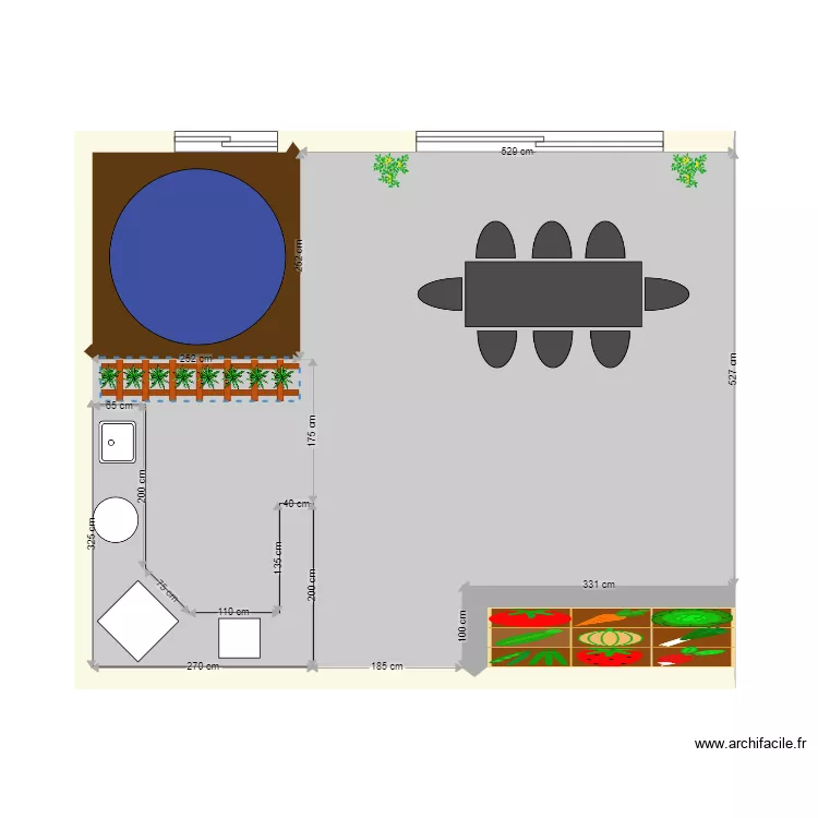 terrasse. Plan de 