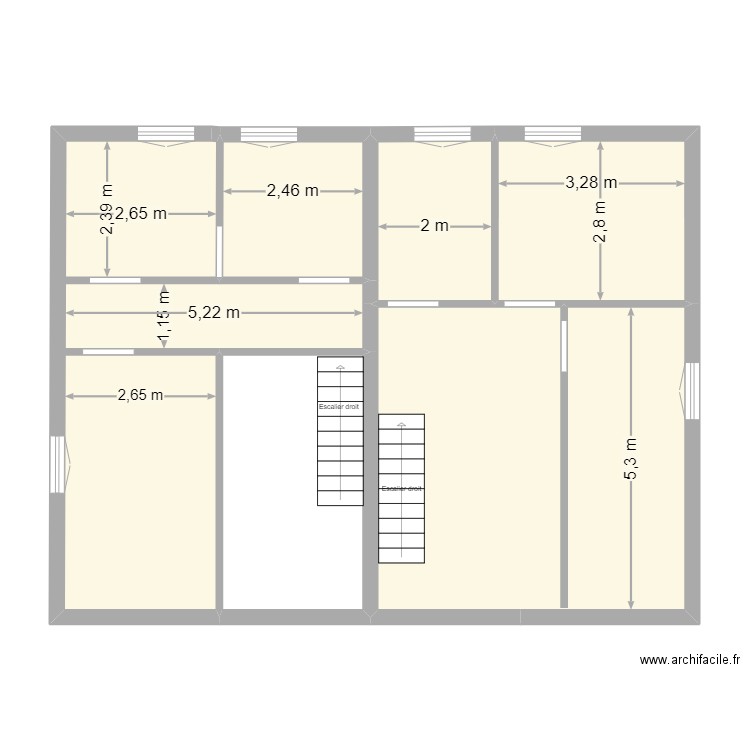 conia etage. Plan de 6 pièces et 84 m2