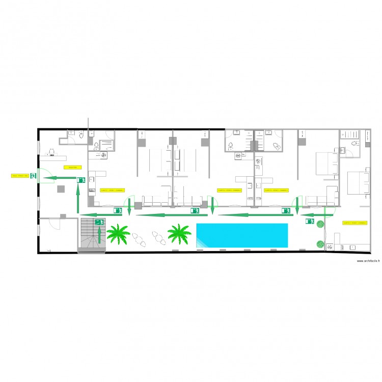 Hotel Cactus RDC. Plan de 0 pièce et 0 m2