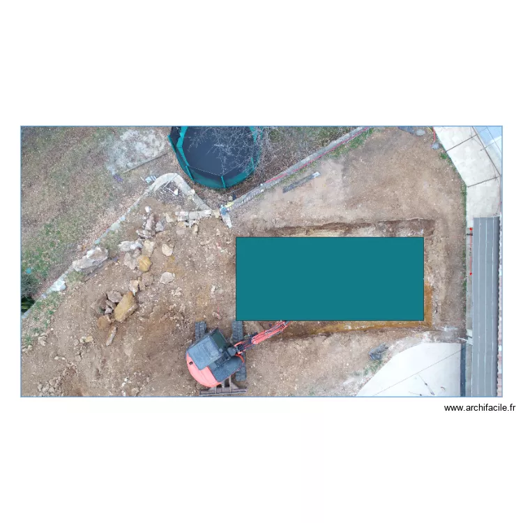 positionnement piscine. Plan de 