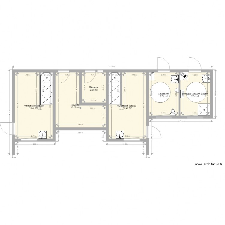 Vestiaires sanitaires terrain 02 06 16 EF. Plan de 0 pièce et 0 m2