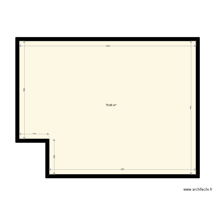 Fond de plan ANTONY. Plan de 1 pièce et 76 m2