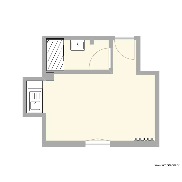 82 Clichy. Plan de 2  et 18 m²