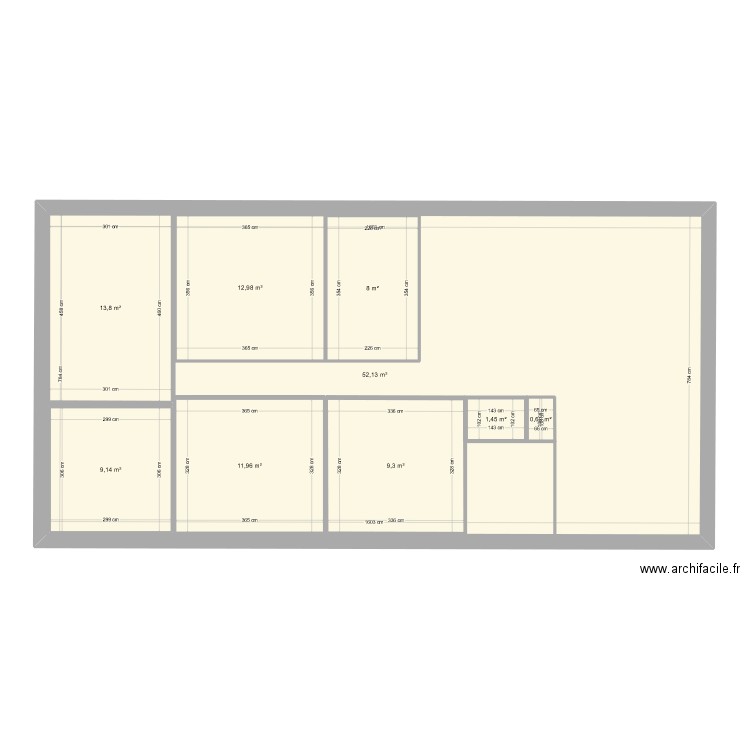 ribaute. Plan de 9 pièces et 195 m2