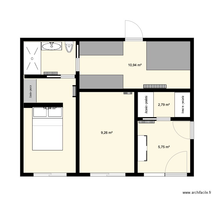 studio Pourville 2. Plan de 0 pièce et 0 m2