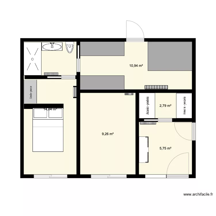 studio Pourville 2. Plan de 