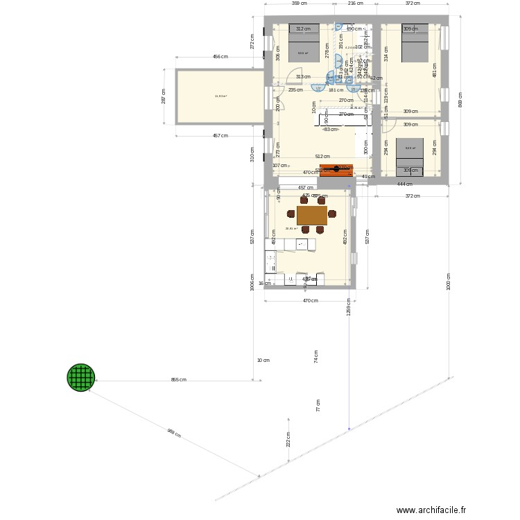  agrandissement 20m2 éme. Plan de 0 pièce et 0 m2