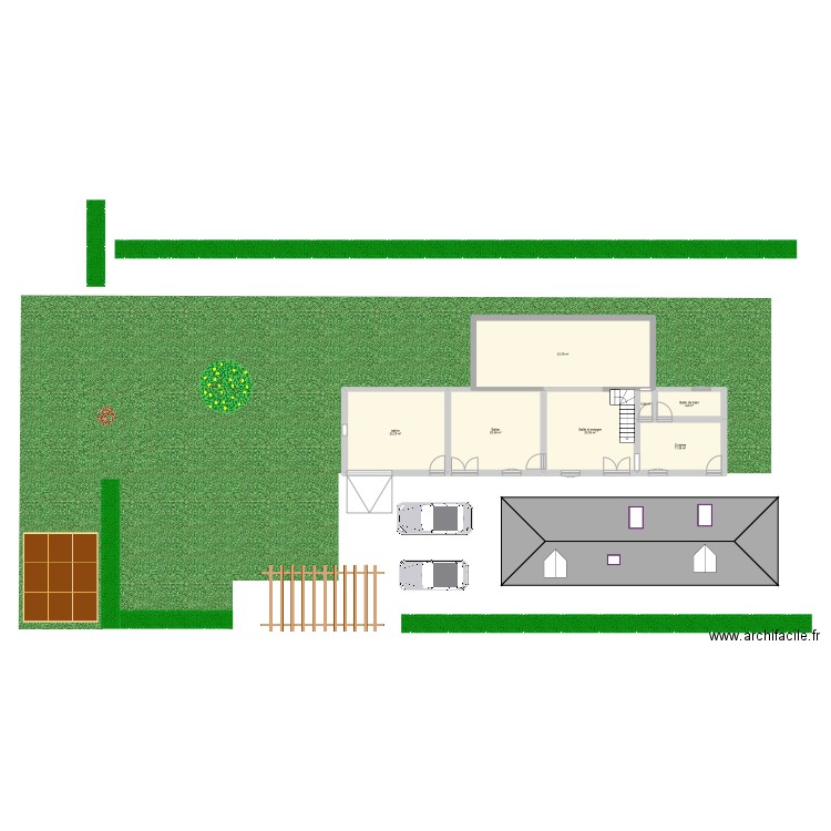 Maison . Plan de 7 pièces et 114 m2