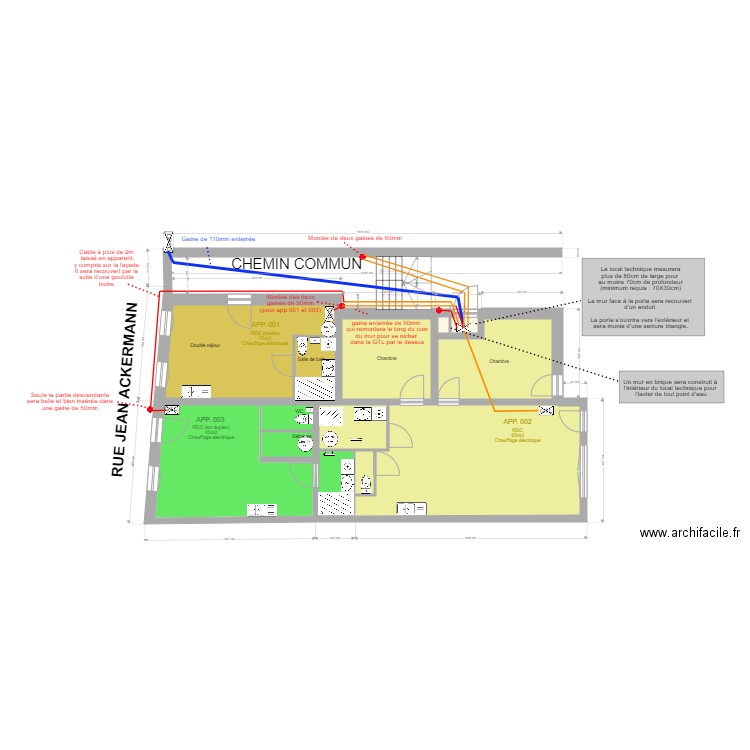 Vinovalley colonne montante. Plan de 29 pièces et 267 m2