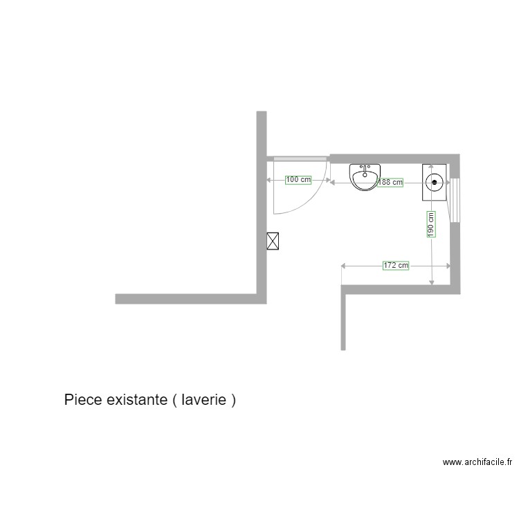 Brun plan existant laverie. Plan de 0 pièce et 0 m2