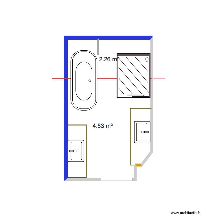 SDB HAUT. Plan de 0 pièce et 0 m2