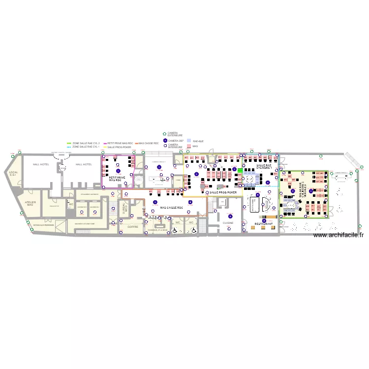 Plan des Cam&eacute;ras RDC au 08 septembre 2022. Plan de 