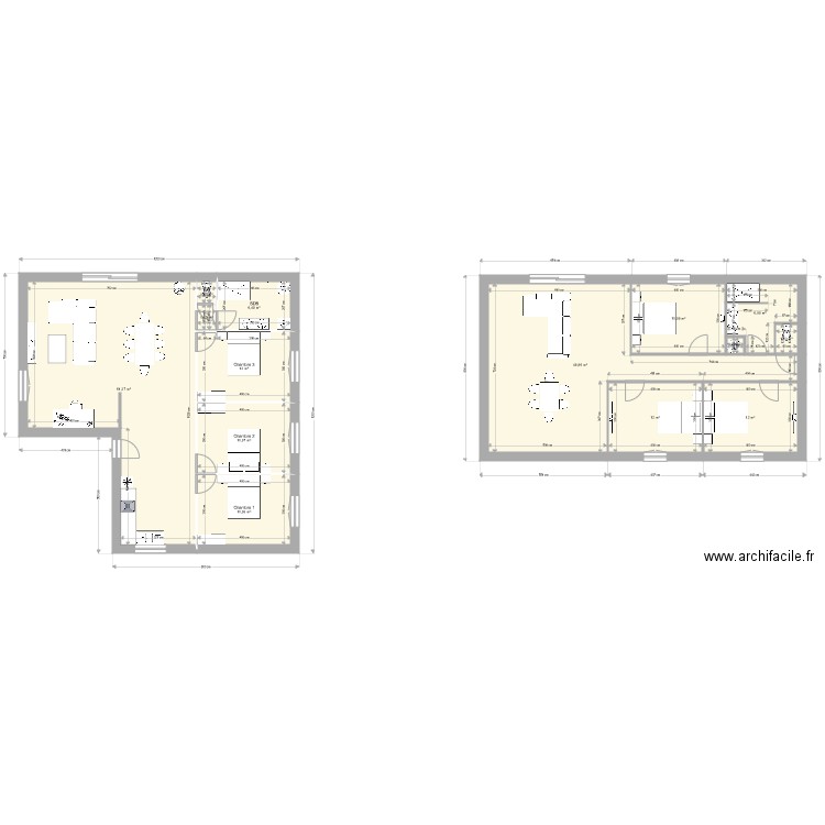 Maison 1. Plan de 14 pièces et 199 m2