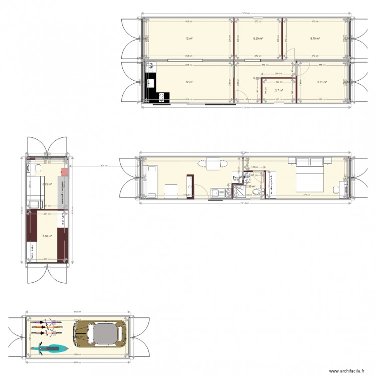 contayber couple. Plan de 0 pièce et 0 m2