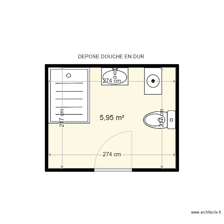 WICQUART COSETTE . Plan de 1 pièce et 6 m2