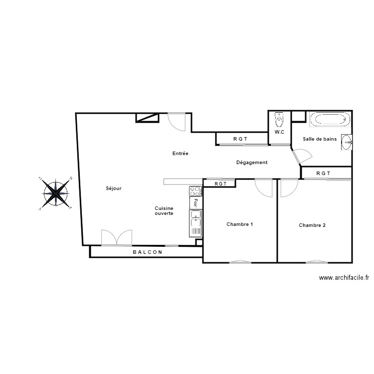 Plan possible DE LA FUENTE. Plan de 12 pièces et 81 m2