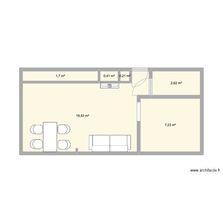 Les Rousses. Plan de 6 pièces et 31 m2