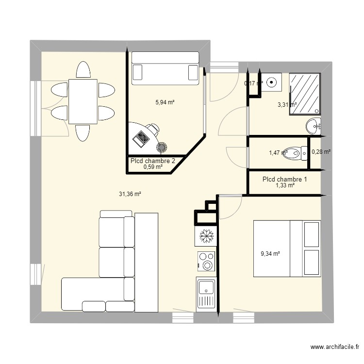 Appart IJ. Plan de 0 pièce et 0 m2