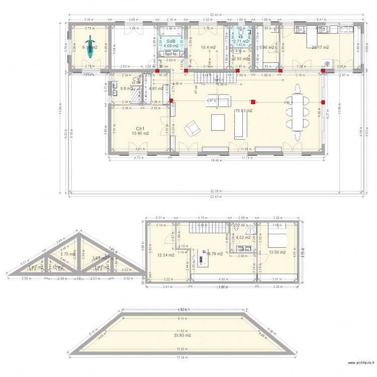 La case bambou maison style créole sans bureau. Plan de 0 pièce et 0 m2