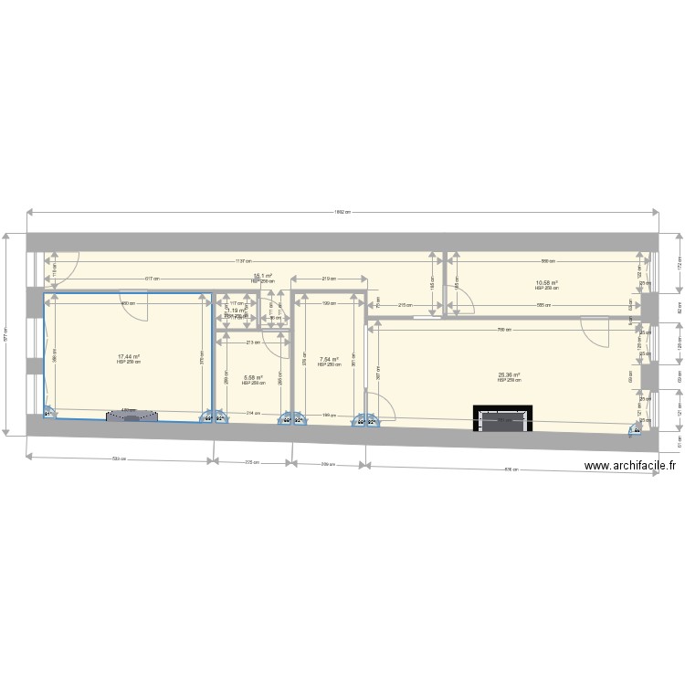 COMMARET Existant. Plan de 0 pièce et 0 m2