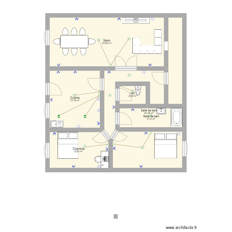 plan maison. Plan de 0 pièce et 0 m2