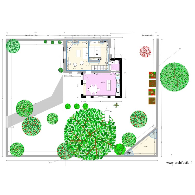 villa Lili plain pied plan sans jardin. Plan de 5 pièces et 75 m2