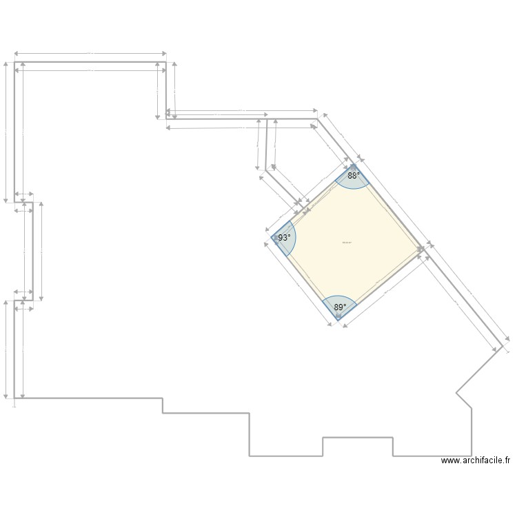 CLSH1. Plan de 1 pièce et 59 m2