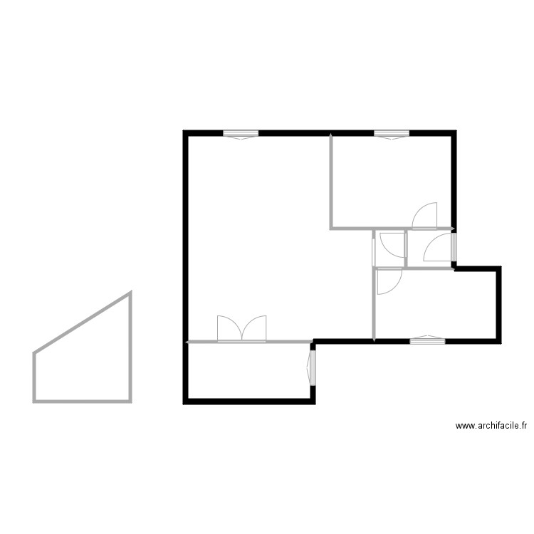 MAT PROJET. Plan de 7 pièces et 58 m2