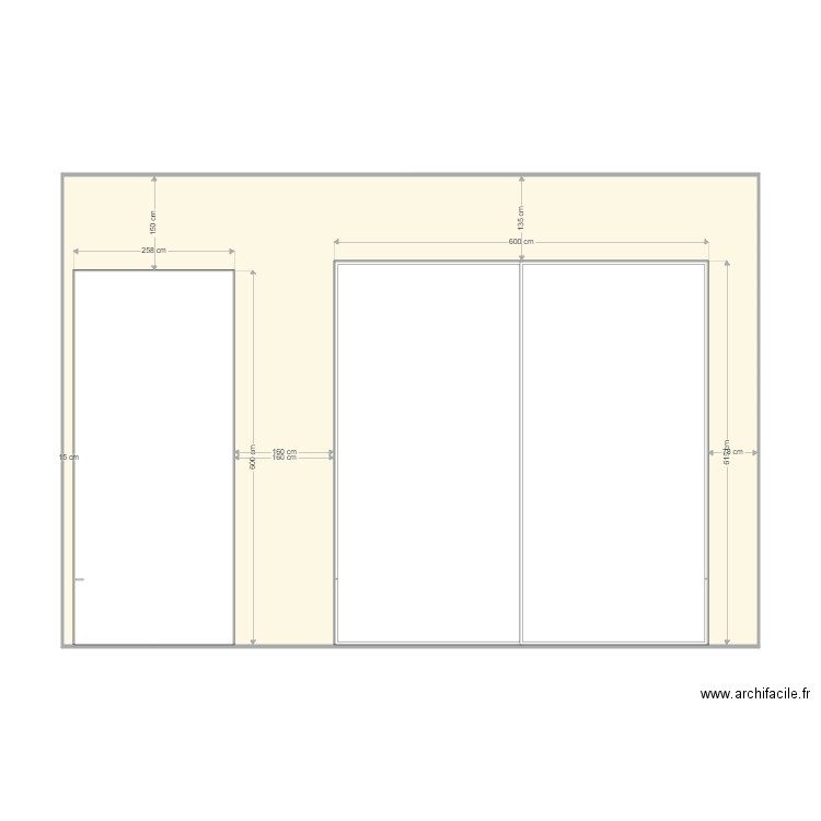 wall 13 door and sliding door X 3. Plan de 1 pièce et 83 m2