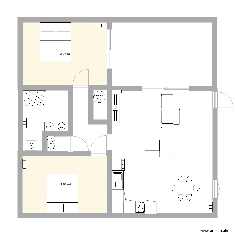 Foriel 3 pieces. Plan de 0 pièce et 0 m2