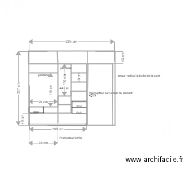 placard chambre intérieur olivier Eglem v3. Plan de 0 pièce et 0 m2