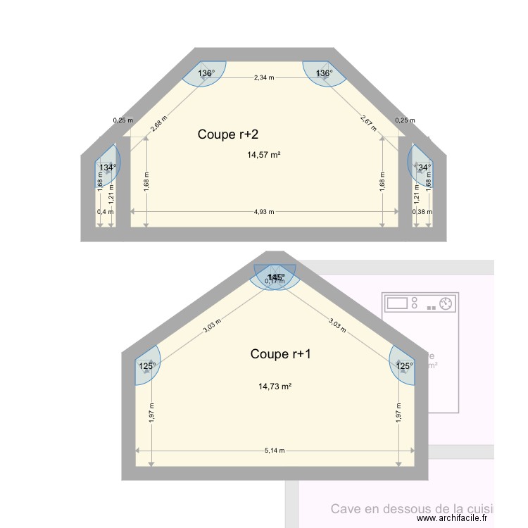 Audenet. Plan de 14 pièces et 219 m2